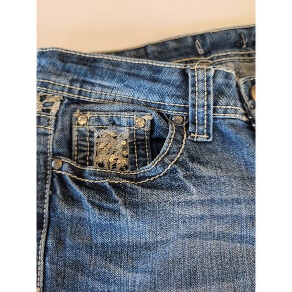 Soundgirl Jeans Women's Size 3 Blue Denim Bootcut Light Wash Embellished Logo - Picture 5 of 9